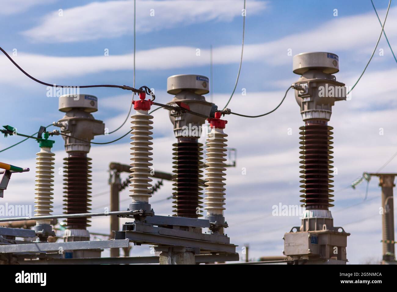 High voltage power transformer,generator electric in substation.general