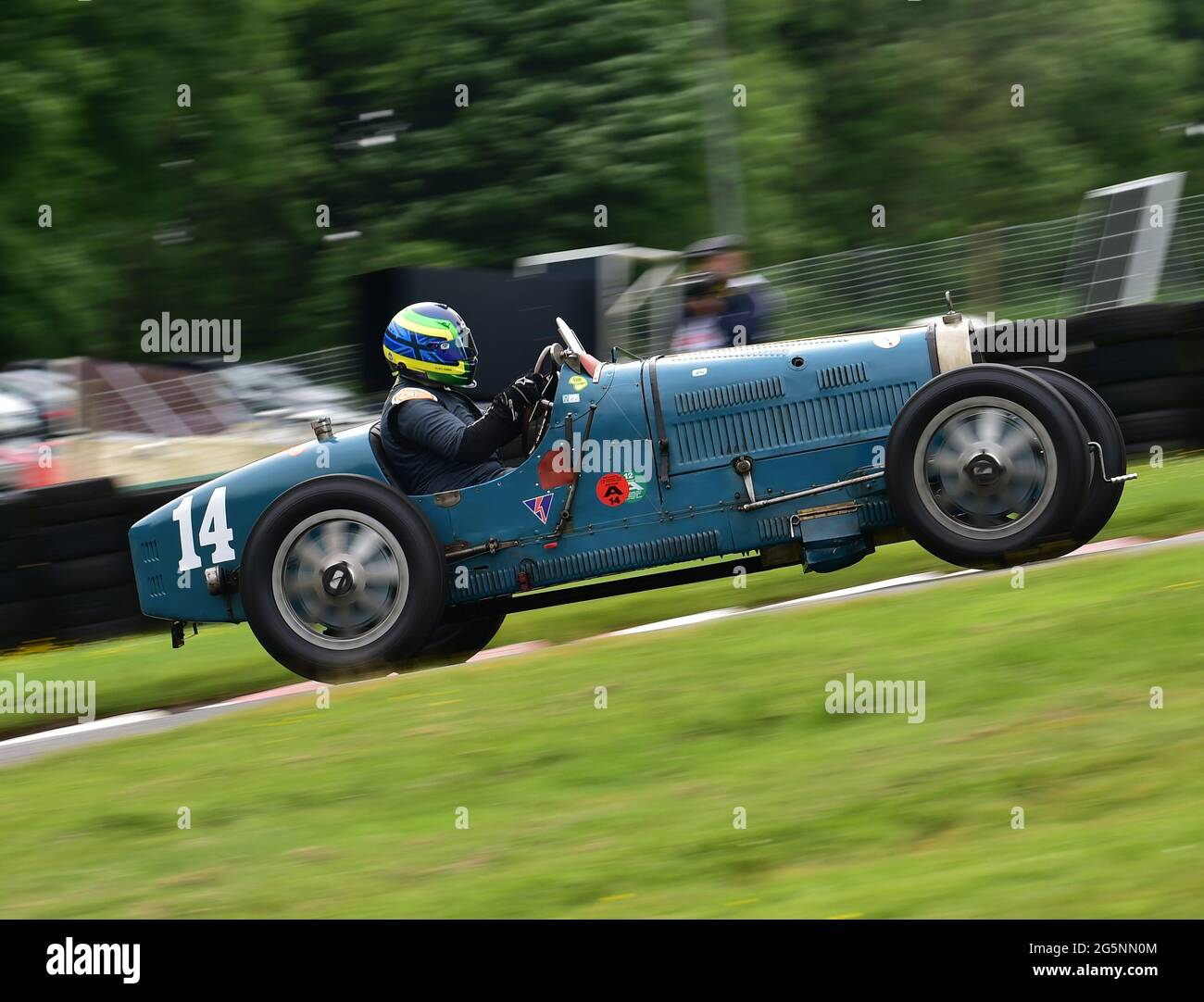 Alex Ames, Bugatti T35C, Williams Trophy race for Pre-1935 Grand Prix Cars, VSCC, Shuttleworth Nuffield and Len Thompson Trophies Race Meeting, Cadwel Stock Photo