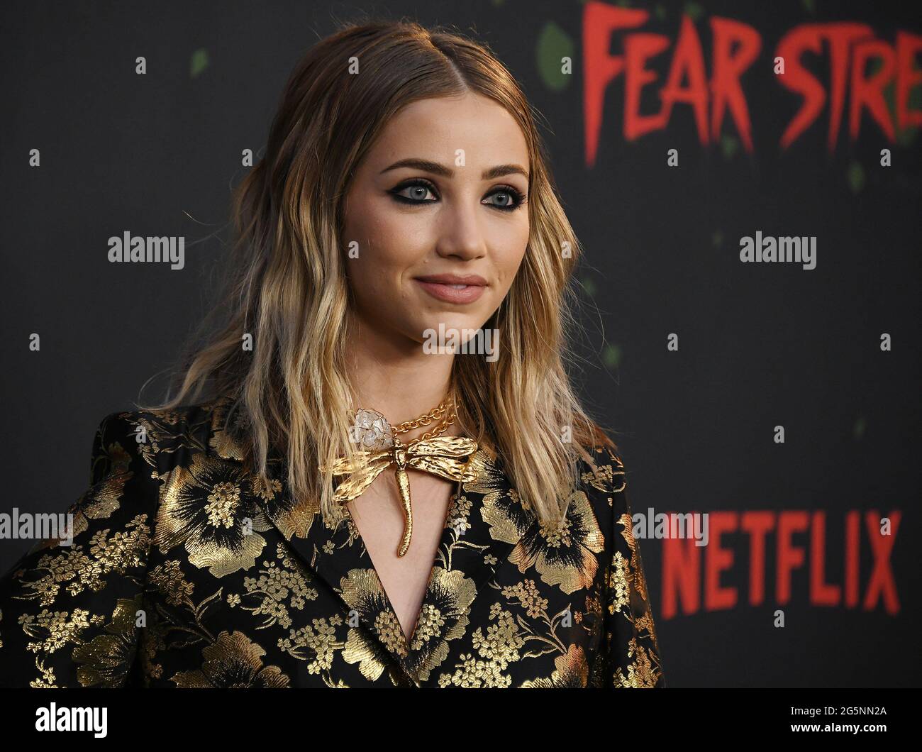 Emily Rudd arrives at the FEAR STREET TRILOGY Premiere held at the LA State Historic Park in Los Angeles, CA on Monday, ?June 28, 2021. (Photo By Sthanlee B. Mirador/Sipa USA) Stock Photo