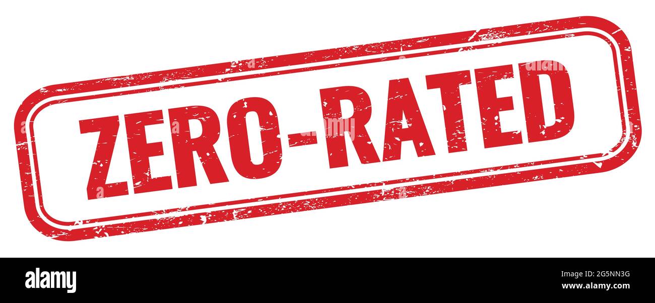 ZERORATED text on red grungy rectangle stamp Stock Photo Alamy