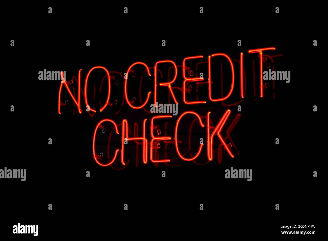 Vintage Neon Sign no credit check Stock Photo Alamy