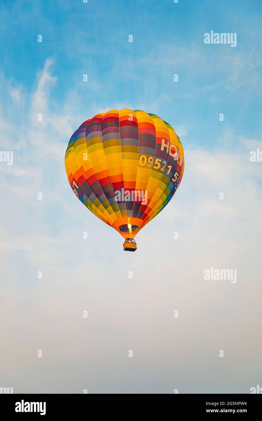 Colorful hot air balloon in the sky Stock Photo - Alamy