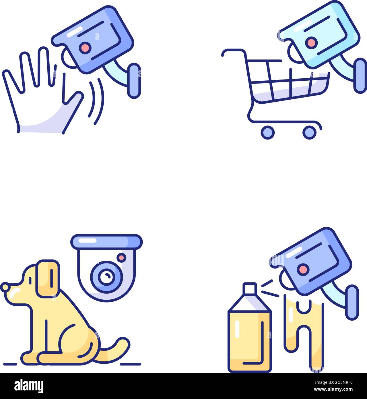 CCTV camera installation RGB color icons set Stock Vector Image & Art ...