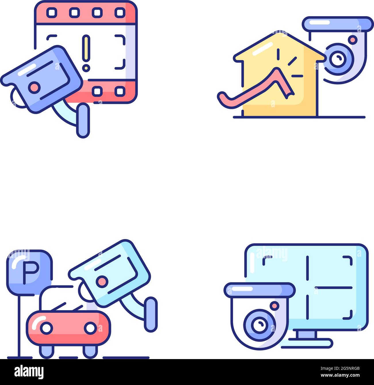 Family and property protection RGB color icons set Stock Vector Image ...
