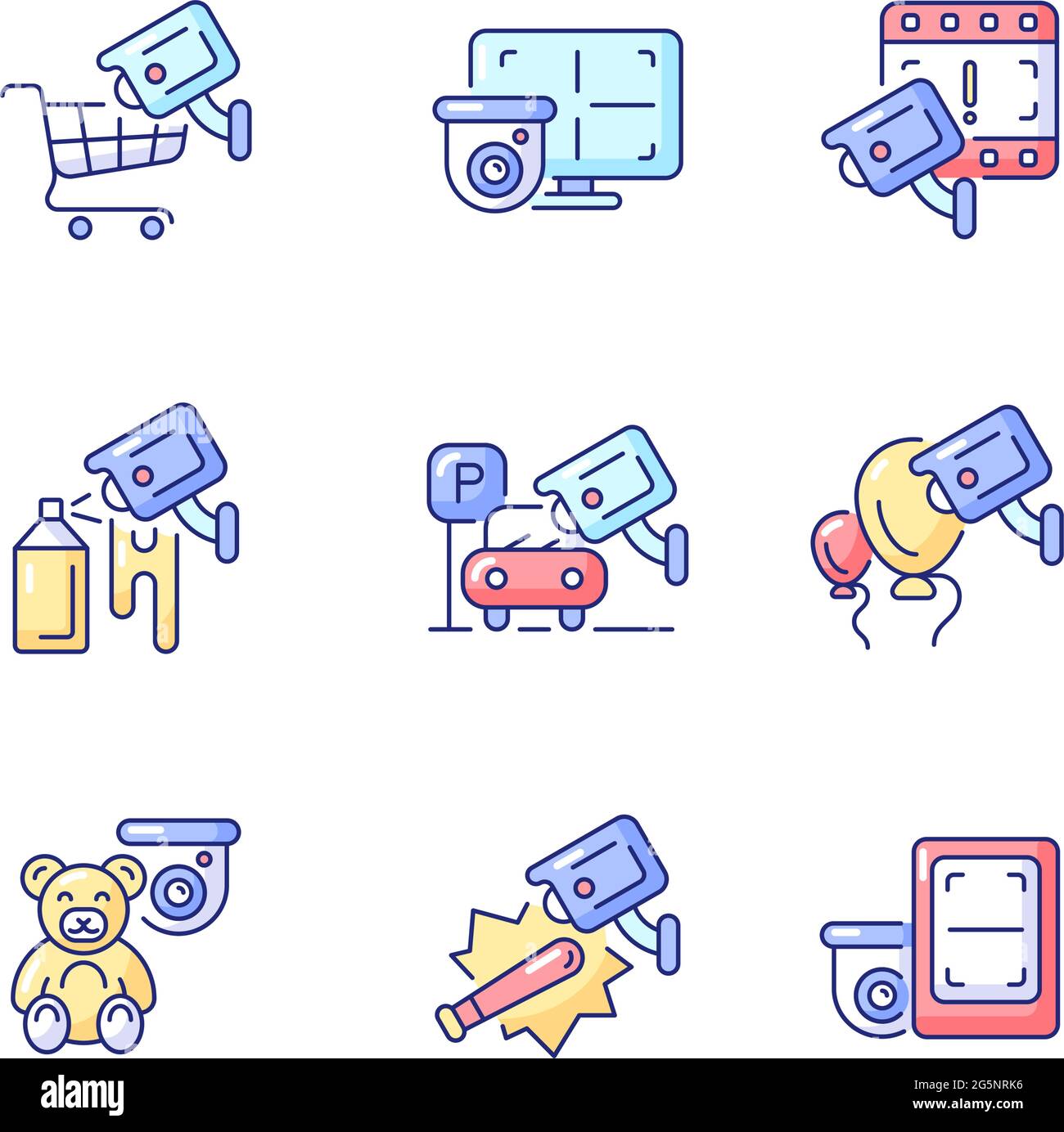 Securing home and business RGB color icons set Stock Vector Image & Art ...
