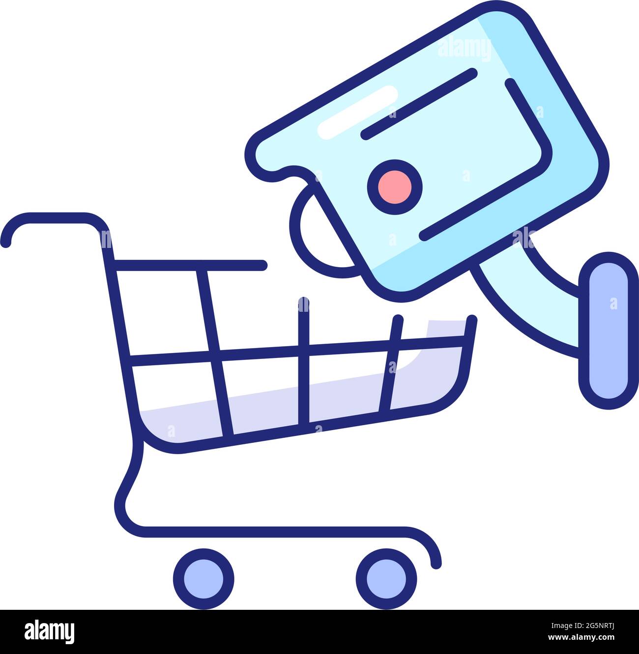 Tracking customers with surveillance camera RGB color icon Stock Vector ...