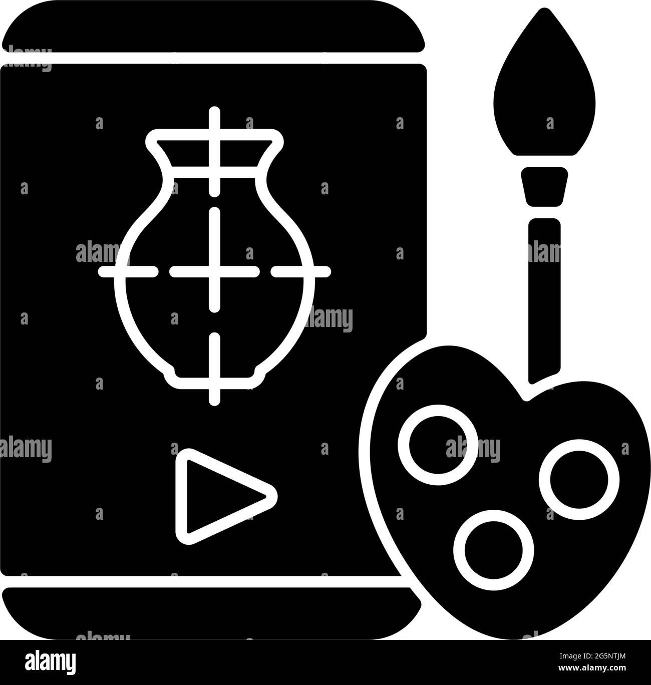 Drawing tutorials black glyph icon Stock Vector Image & Art - Alamy