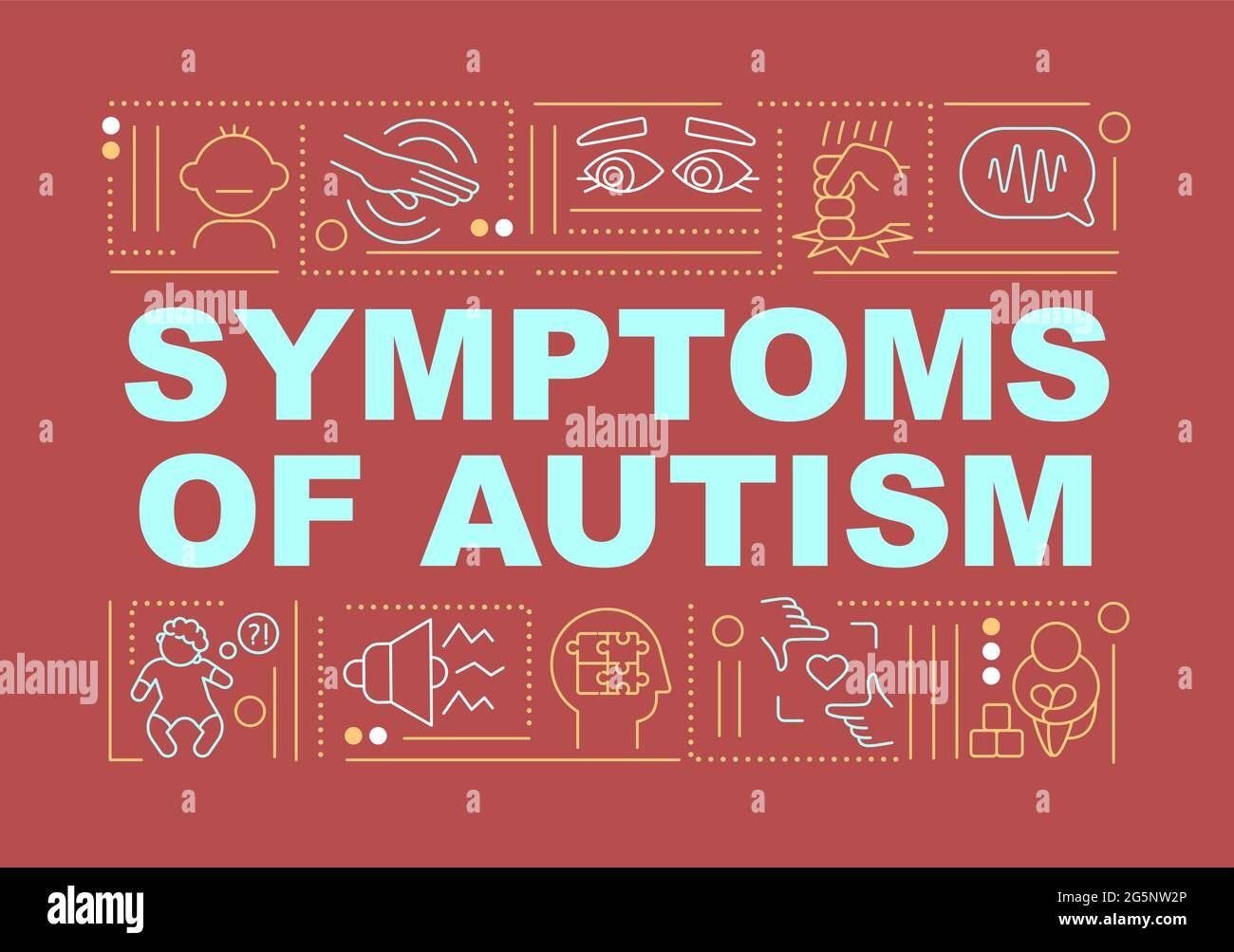 Symptoms of autism word concepts banner Stock Vector Image & Art Alamy