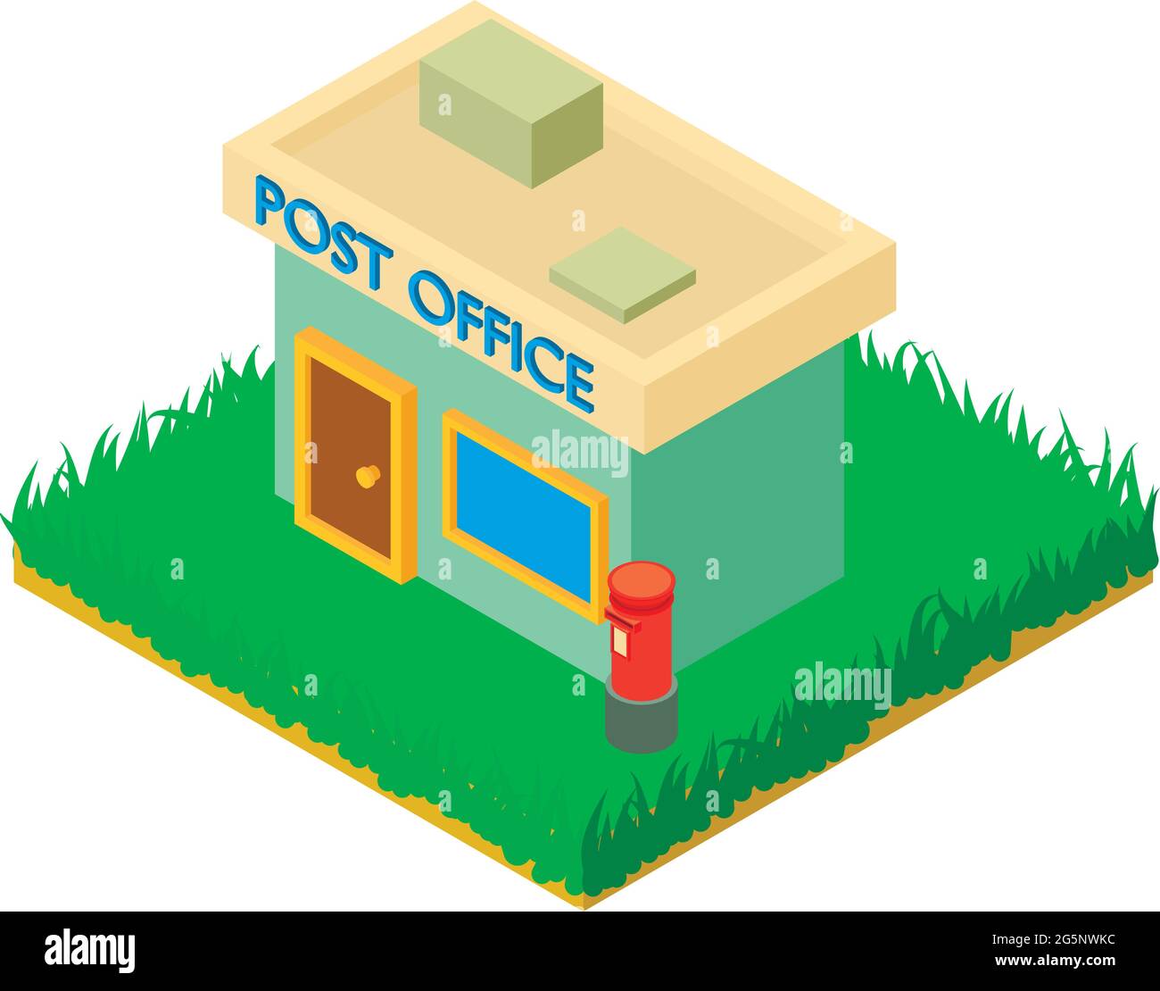 Post office icon isometric vector. Post building with post box. Postal