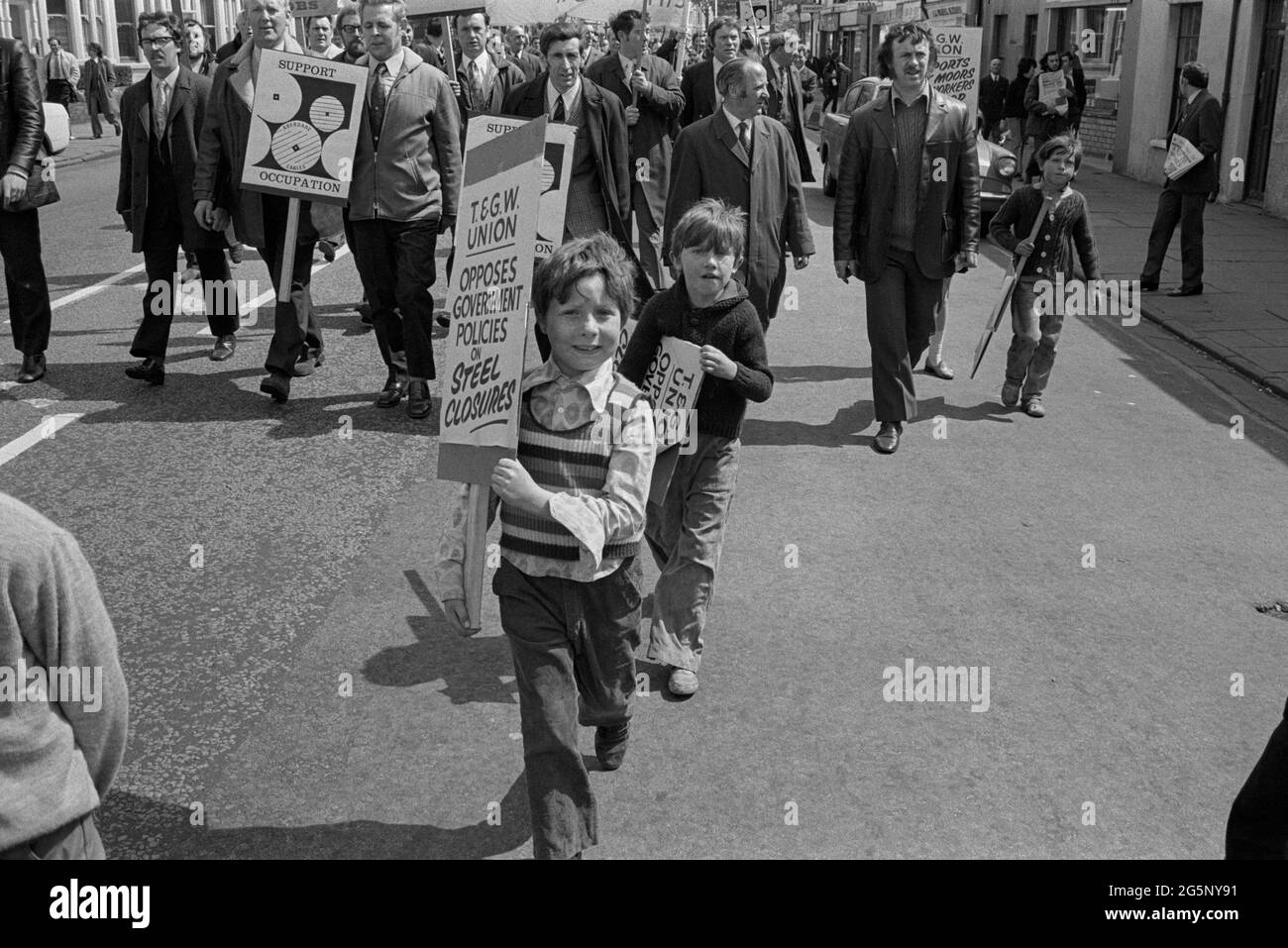 Mayday parade, Cardiff, Wales, 1973 Stock Photo