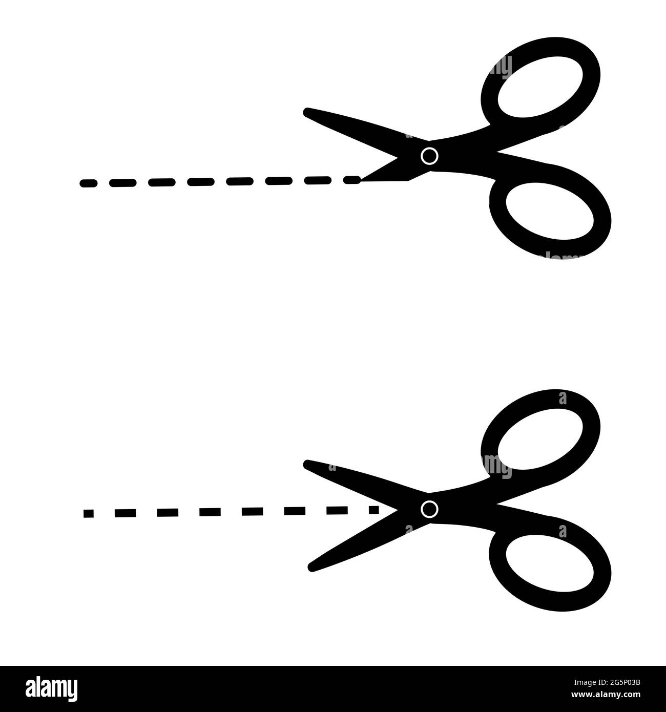 Scissors with cut line. Isolated symbols on white background Stock Vector Image & Art Alamy
