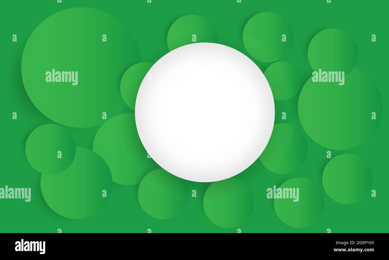 paper circle banner with drop shadows on green background template ...