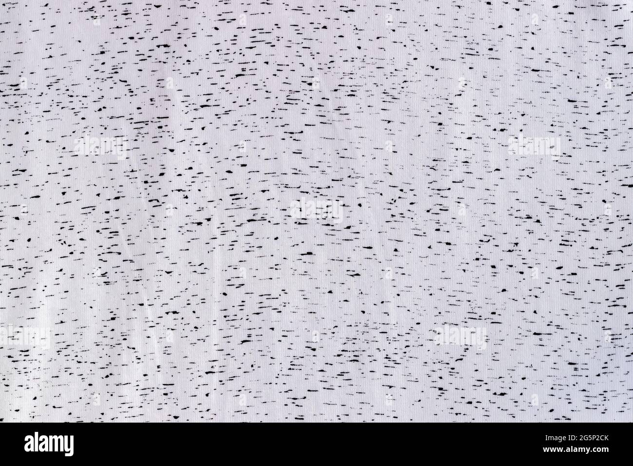 White jersey cotton fabric with black spots texture. Spotted textile