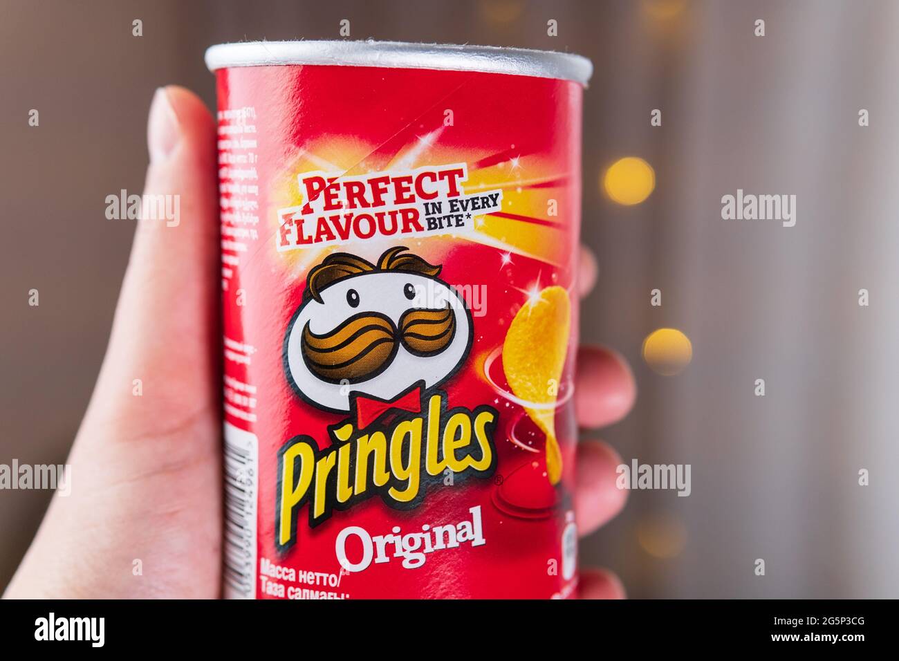 Tyumen, Russiaapril 26, 2021 Pringles chips original. Pringles is a