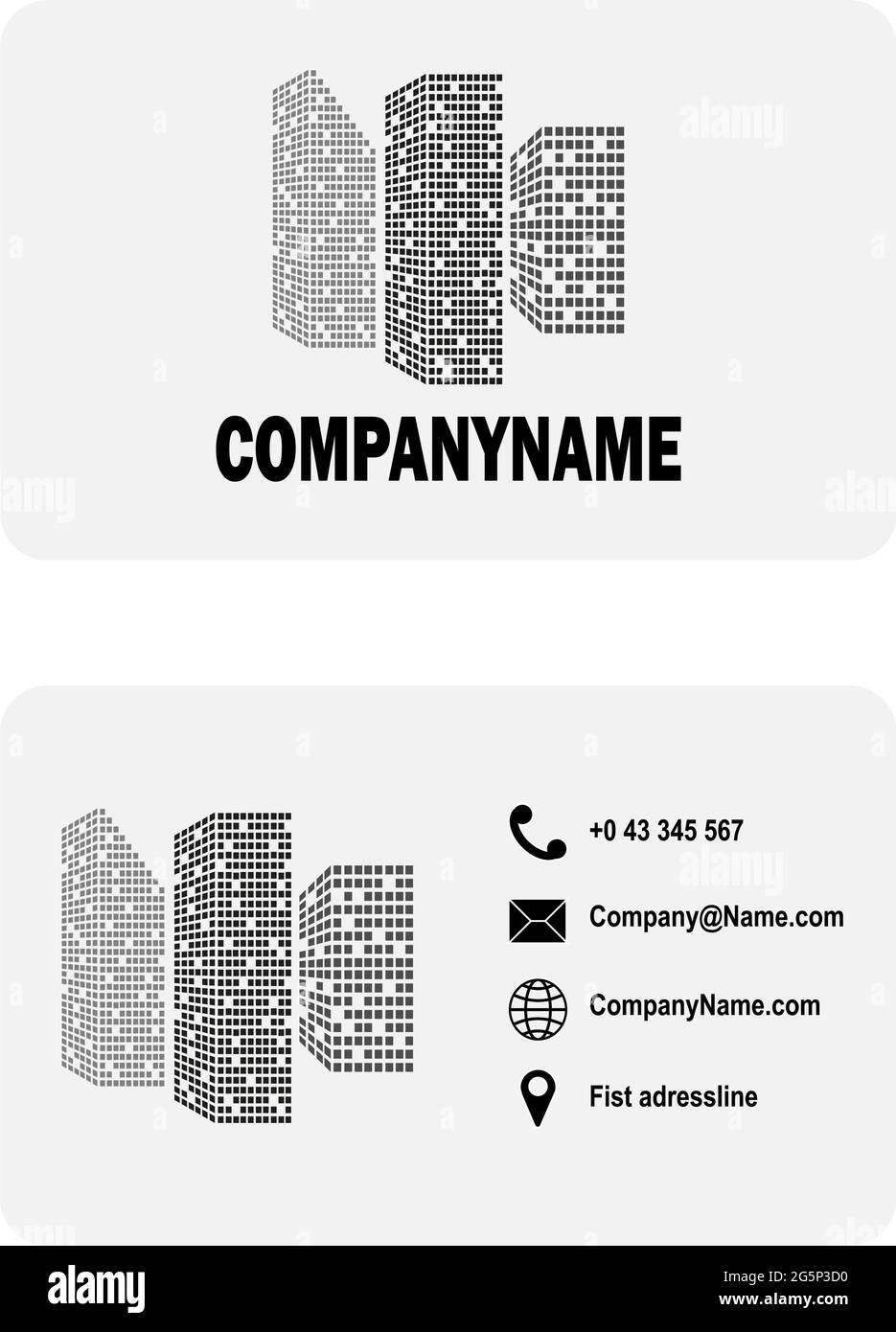 Modern and creative business card template for architect. Stock Vector