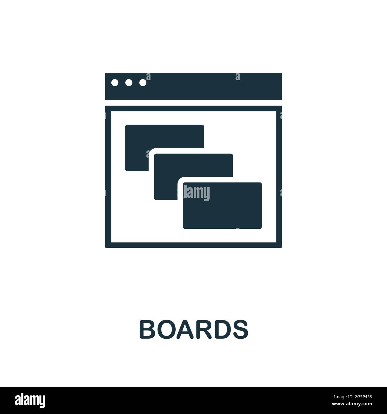 Boards icon. Simple creative element. Filled monochrome Boards icon for