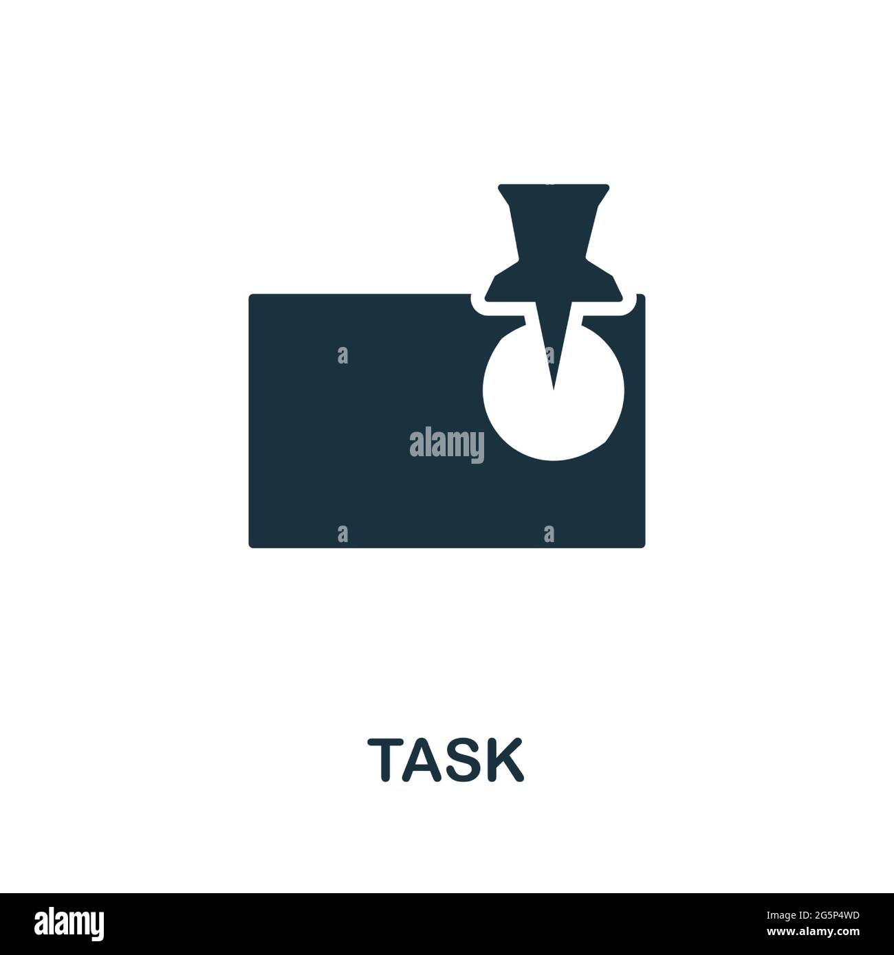 Task icon. Simple creative element. Filled monochrome Task icon for ...