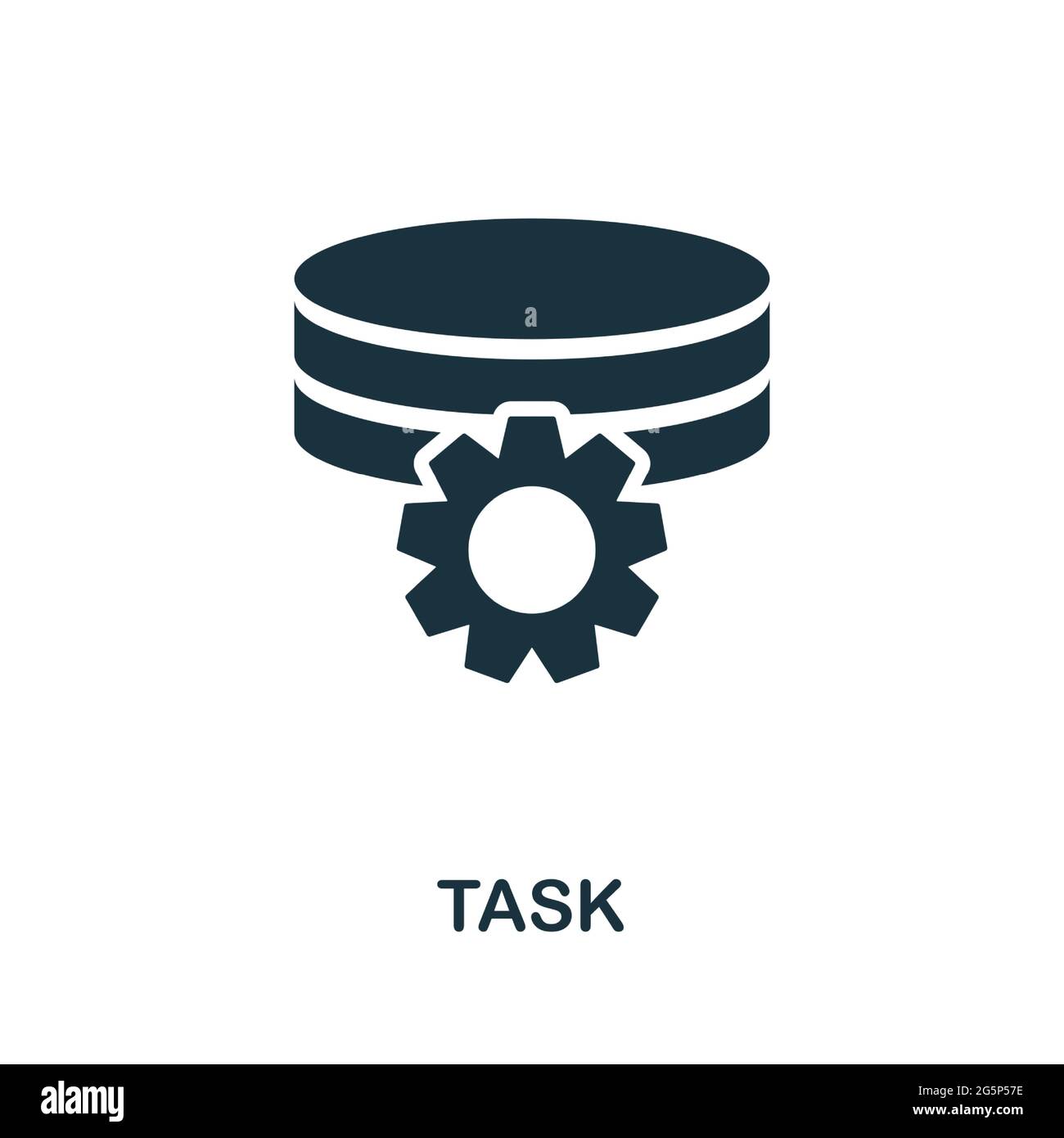 Task icon. Simple creative element. Filled monochrome Task icon for ...