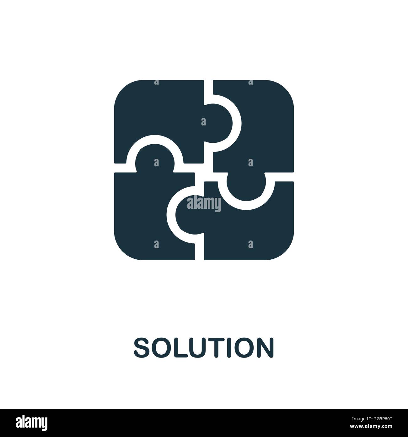 Solution icon. Simple creative element. Filled monochrome Solution icon for templates, infographics and banners Stock Vector