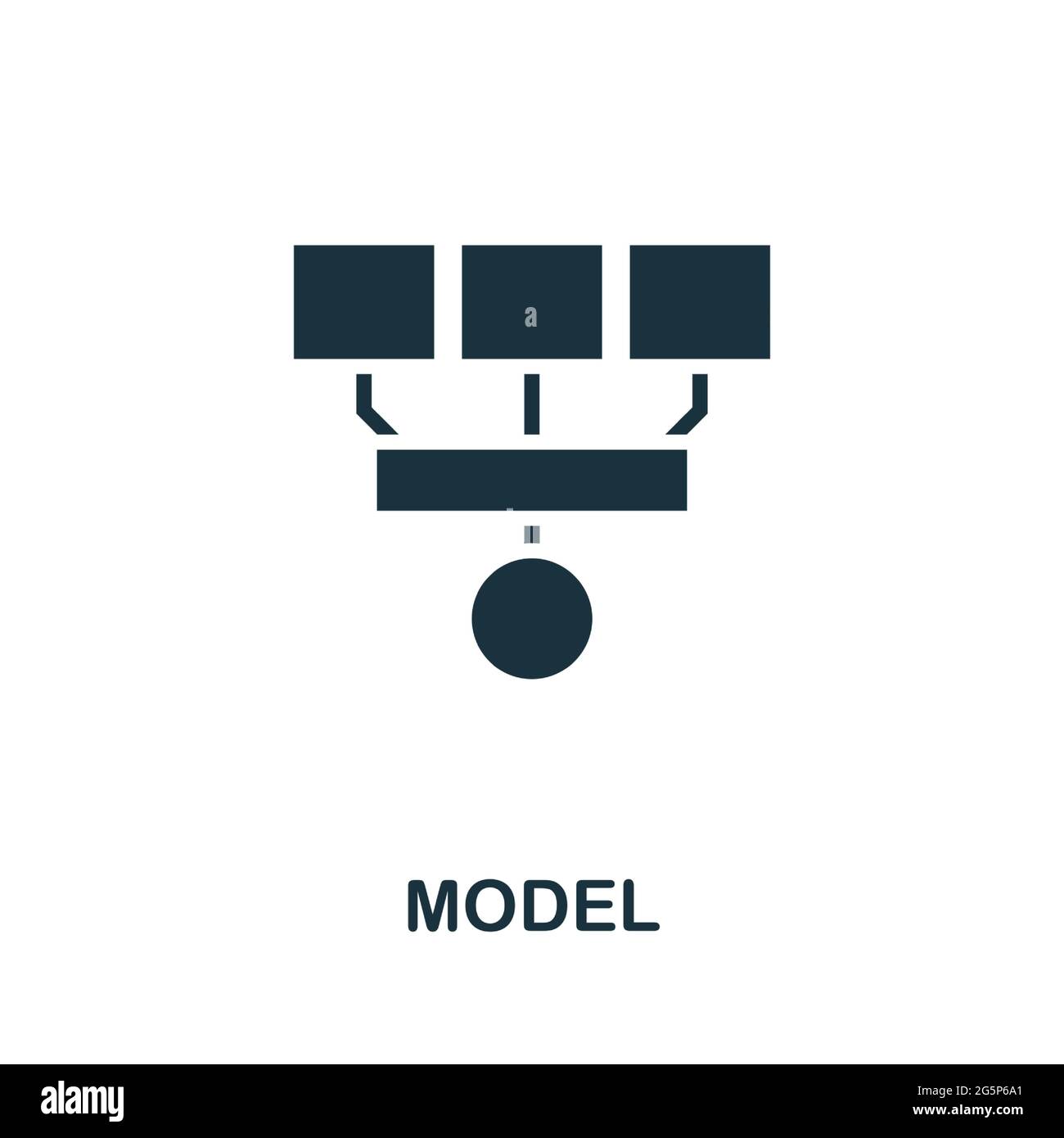 Model icon. Simple creative element. Filled monochrome Model icon for ...