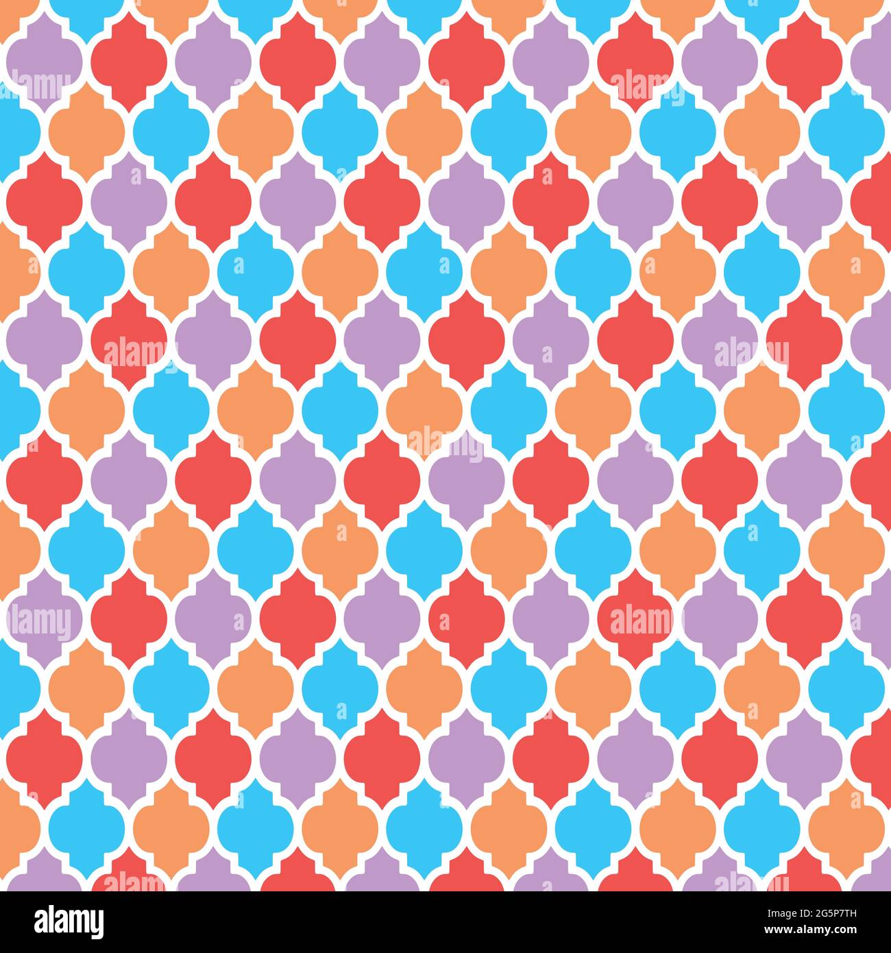 colorful Moroccan pattern with isolated white background Stock Vector