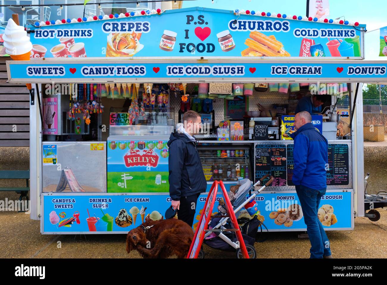 Beach side food vendors at Hunstanton Norfolk UK Stock Photo