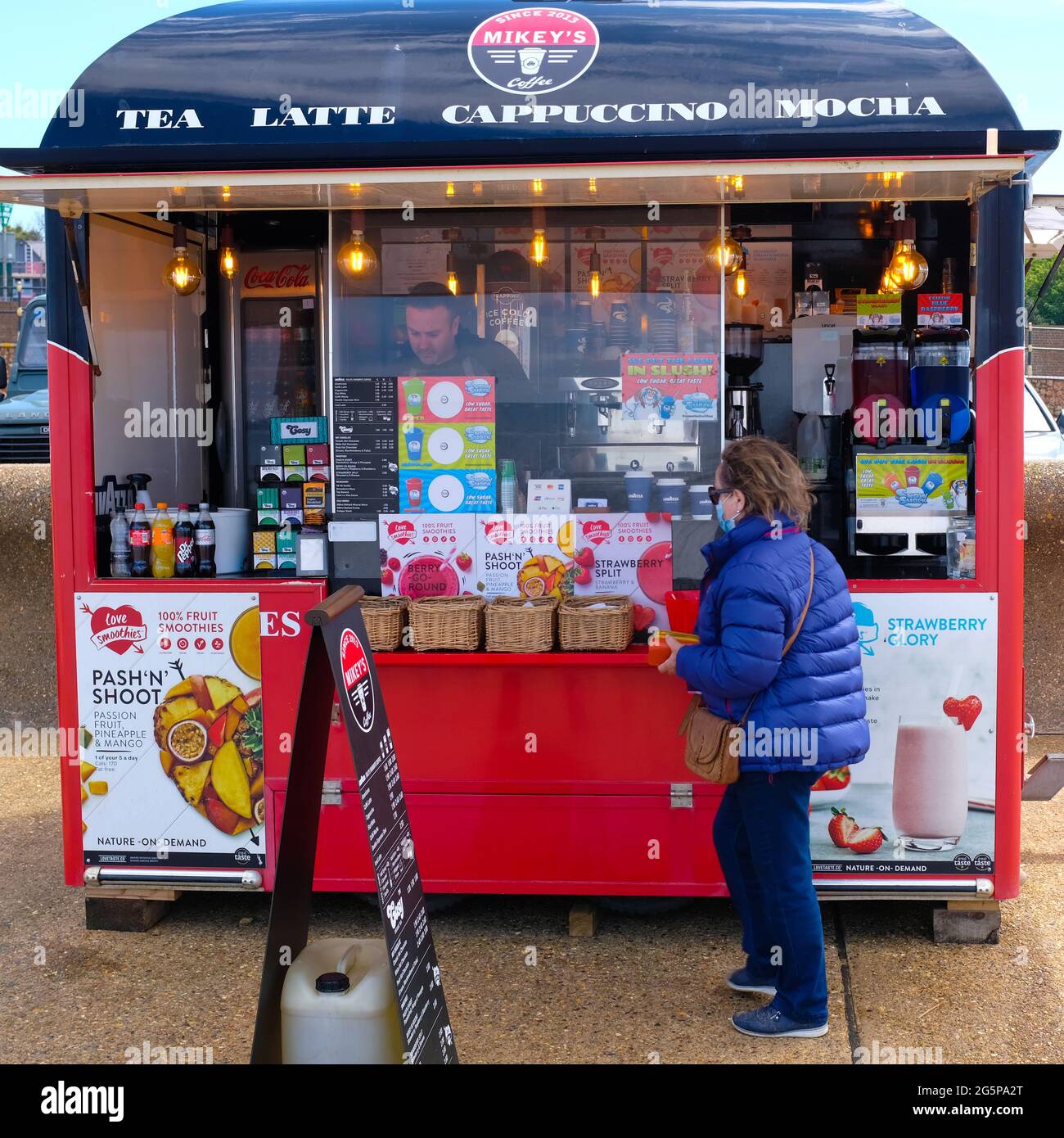 Beach side food vendors at Hunstanton Norfolk UK Stock Photo