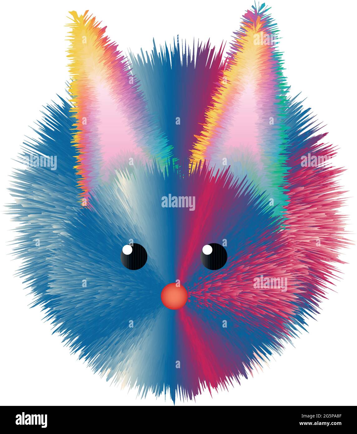 colorful Rabbit character isolated on white background Stock Vector