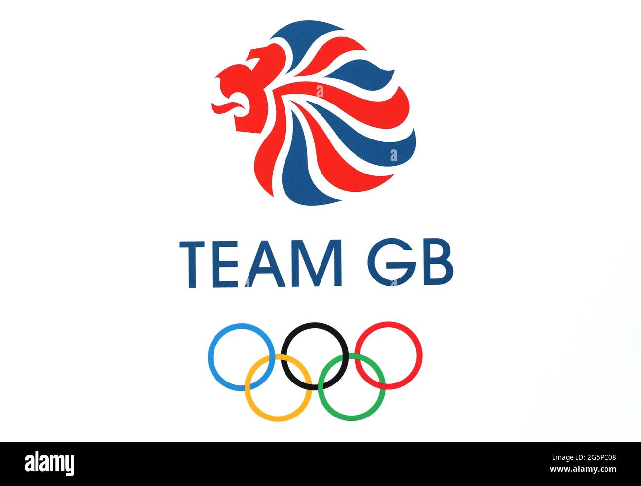 Team GB Logo during the Athletics kitting out session for the Tokyo Olympics 2020 at the Birmingham NEC, UK. Picture date: Tuesday June 29, 2021. Stock Photo