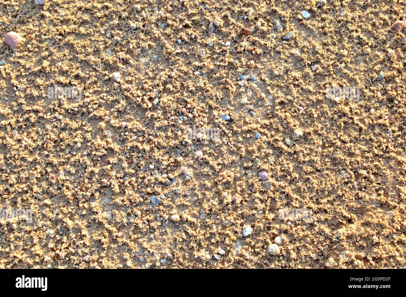 The texture of the many layers of sandy rock under the ground: clay ...