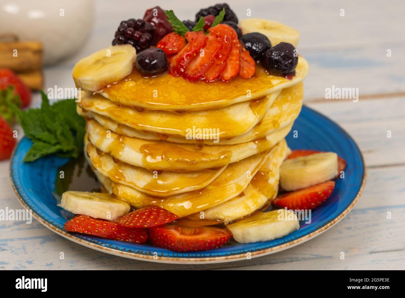 Pancakes With Red Fruits And Syrup Stock Photo Alamy pancakes-with-red-fruits-and-syrup-stock-photo-alamy