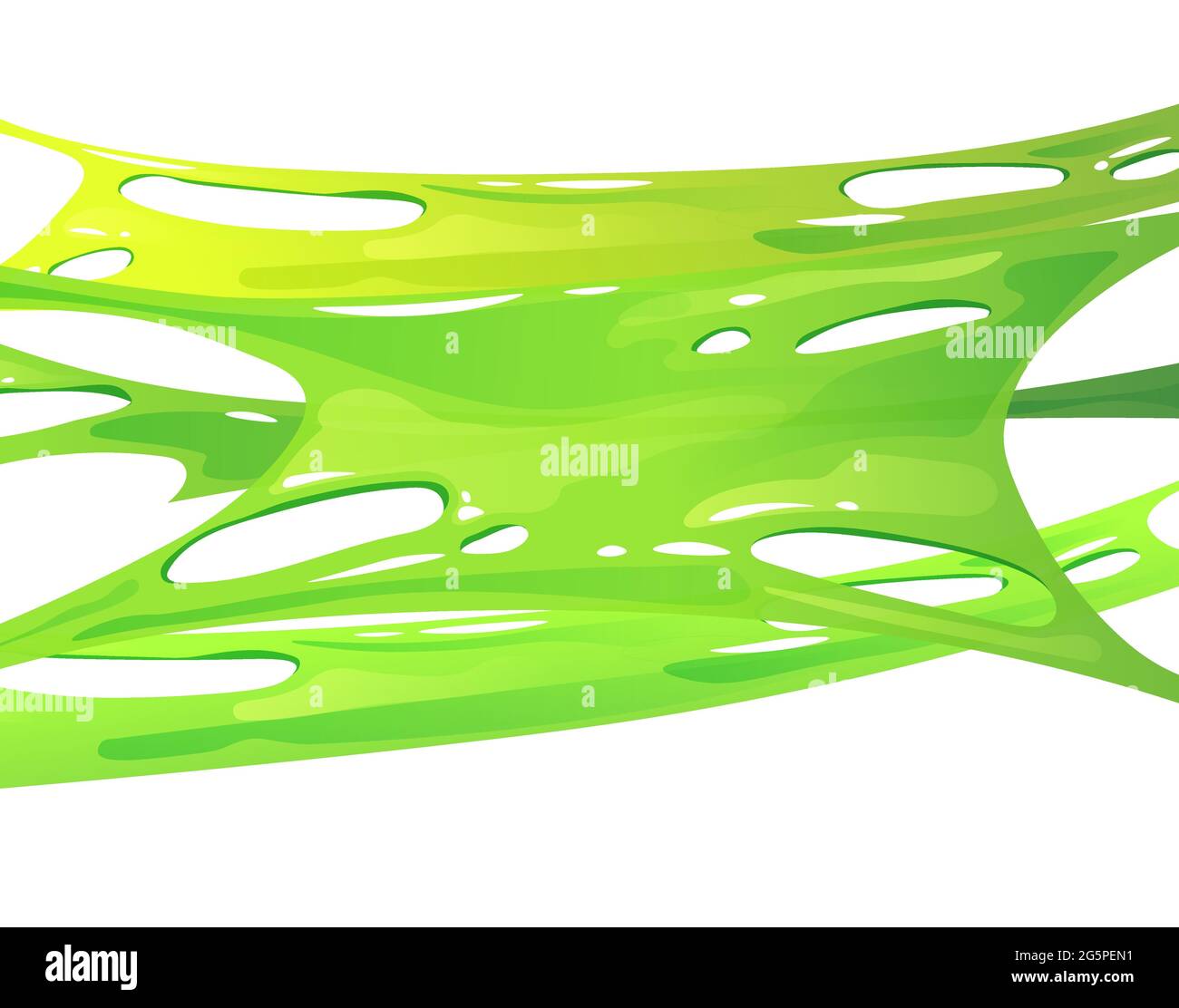Stretched green slime. Kids' sensory toy. Cartoon vector illustration. Stock Vector