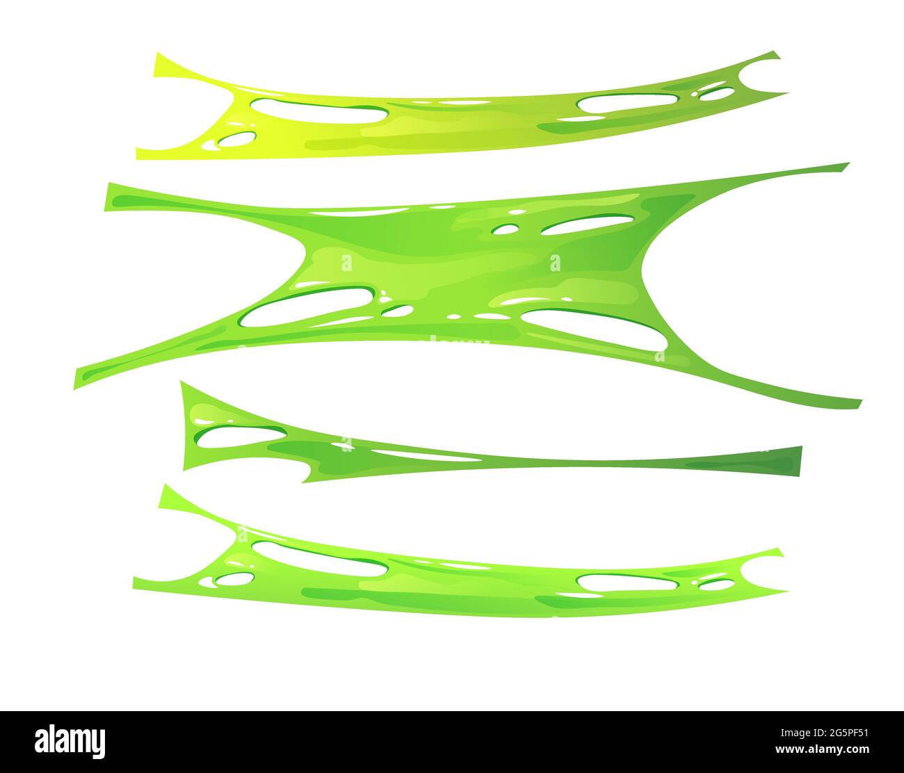 Stretched green slime. Kids' sensory toy. Cartoon vector illustration. Stock Vector