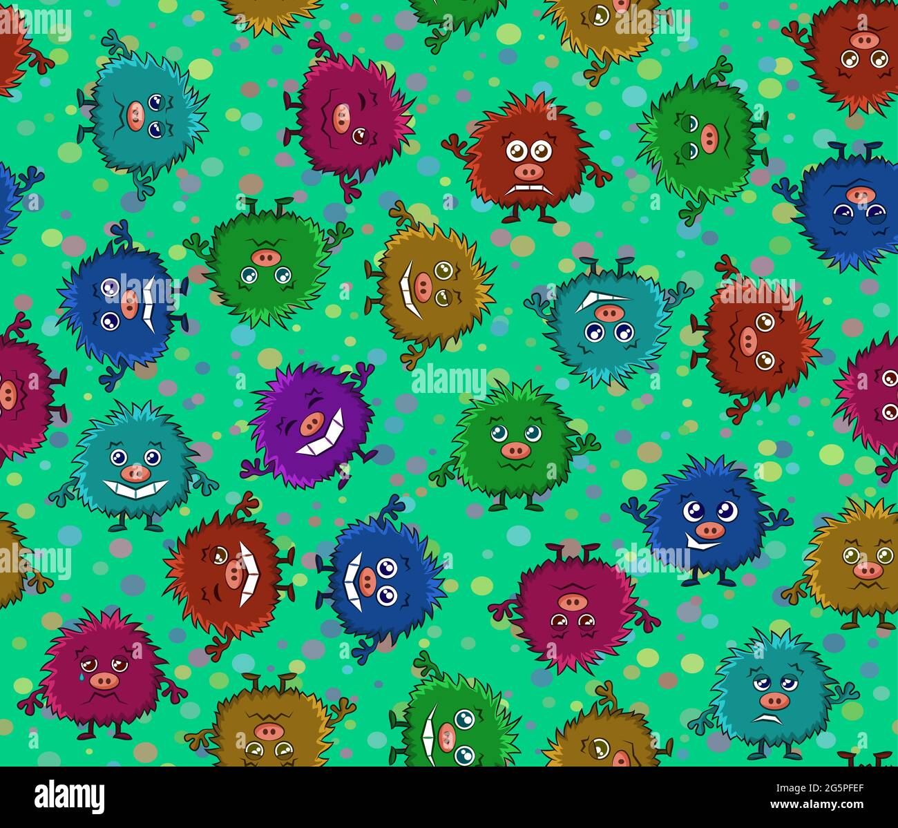 Cartoon Monsters Seamless Stock Vector