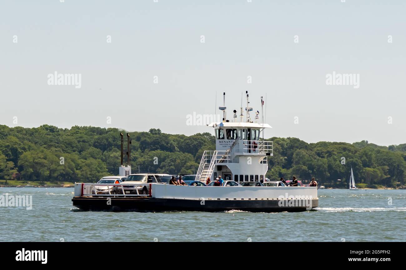Shelter Island North Ferry headed to Greenport, NY Stock Photo Alamy