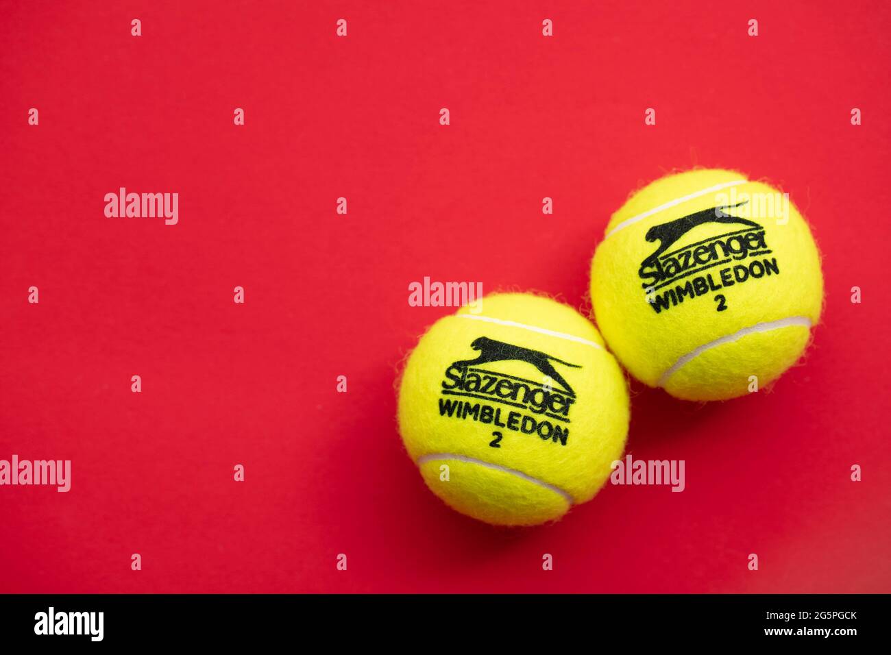 LONDON, UK June 2021 Official wimbledon tennis Slazenger brand ball