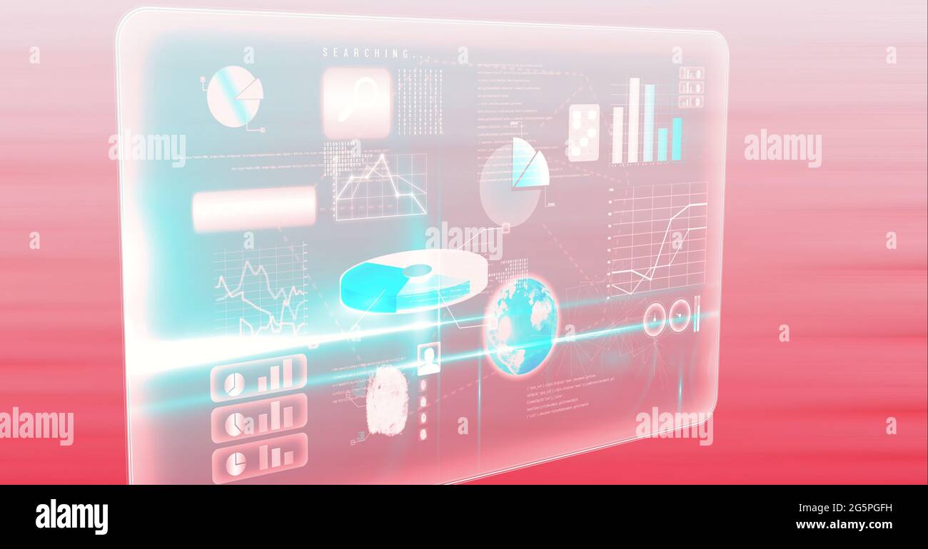 Composition of interactive screen with data processing Stock Photo - Alamy