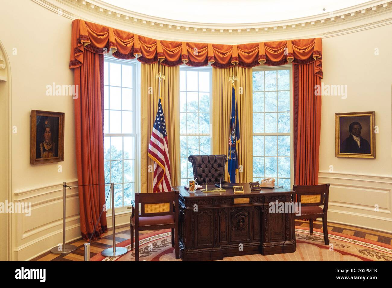 Replica of the Presidents Oval Office at The New York Historical Society & Library, NYC, USA Stock Photo