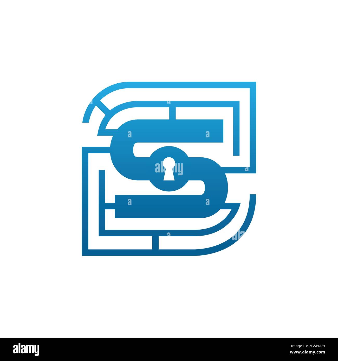 Initial letter S security logo design template vector. Modern logo of creative letter s security technology system. Letter S security Labyrinth Logo Stock Vector