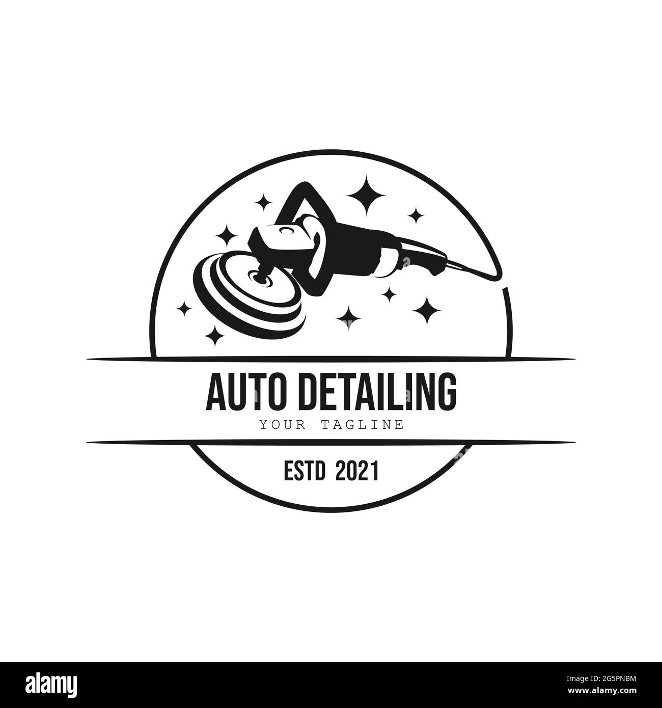 Vintage style auto polish detailing logo design template. Auto ...