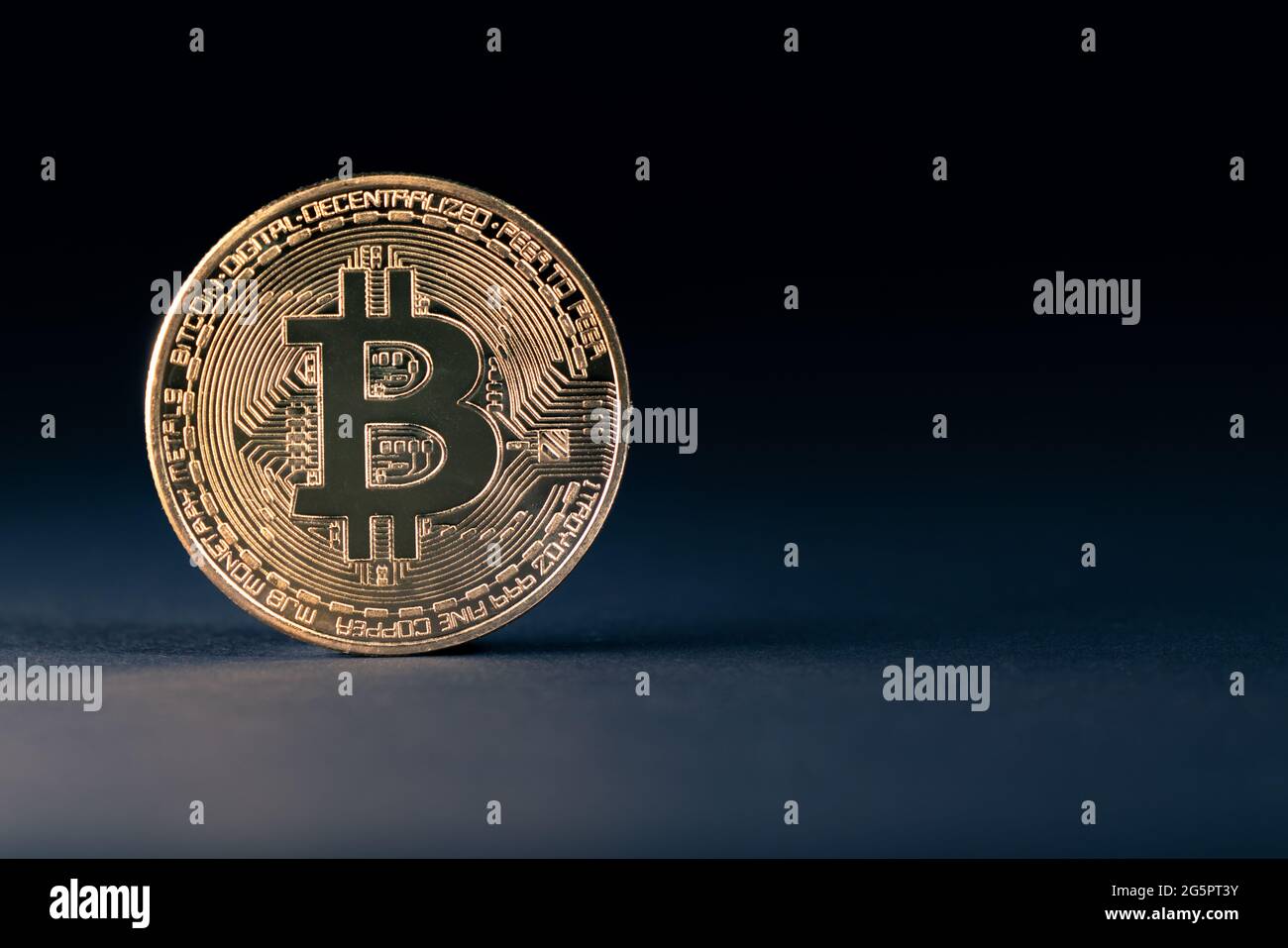 One bitcoin on dark background. E-commerce concept. Cryptocurrency Stock  Photo - Alamy