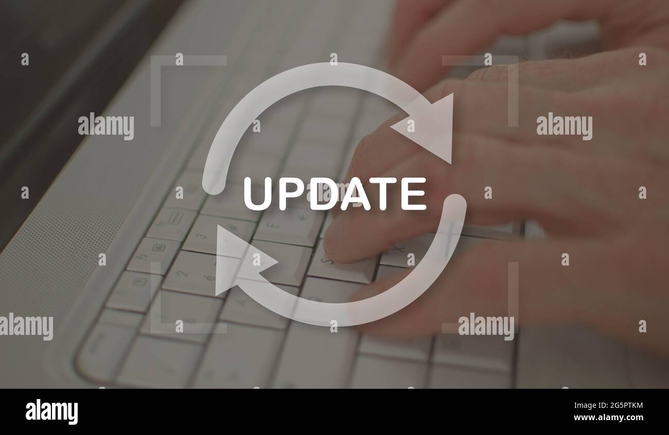 Application update concept illustrated by a picture on background Stock ...