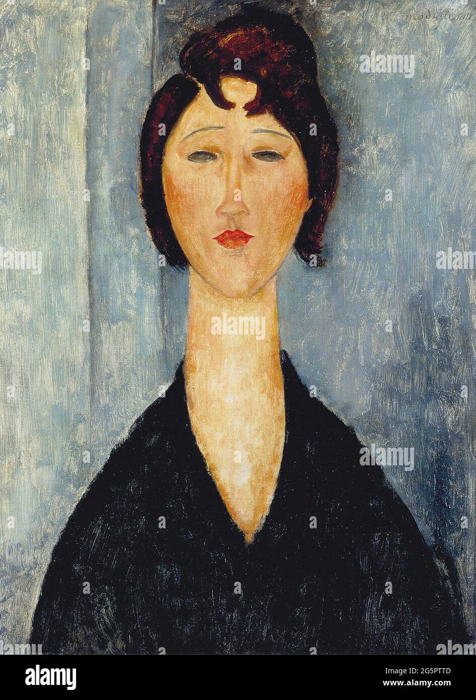 Portrait Of Young Woman by Amedeo Modigliani 1918. New Orleans Museum Of Art, USA Stock Photo