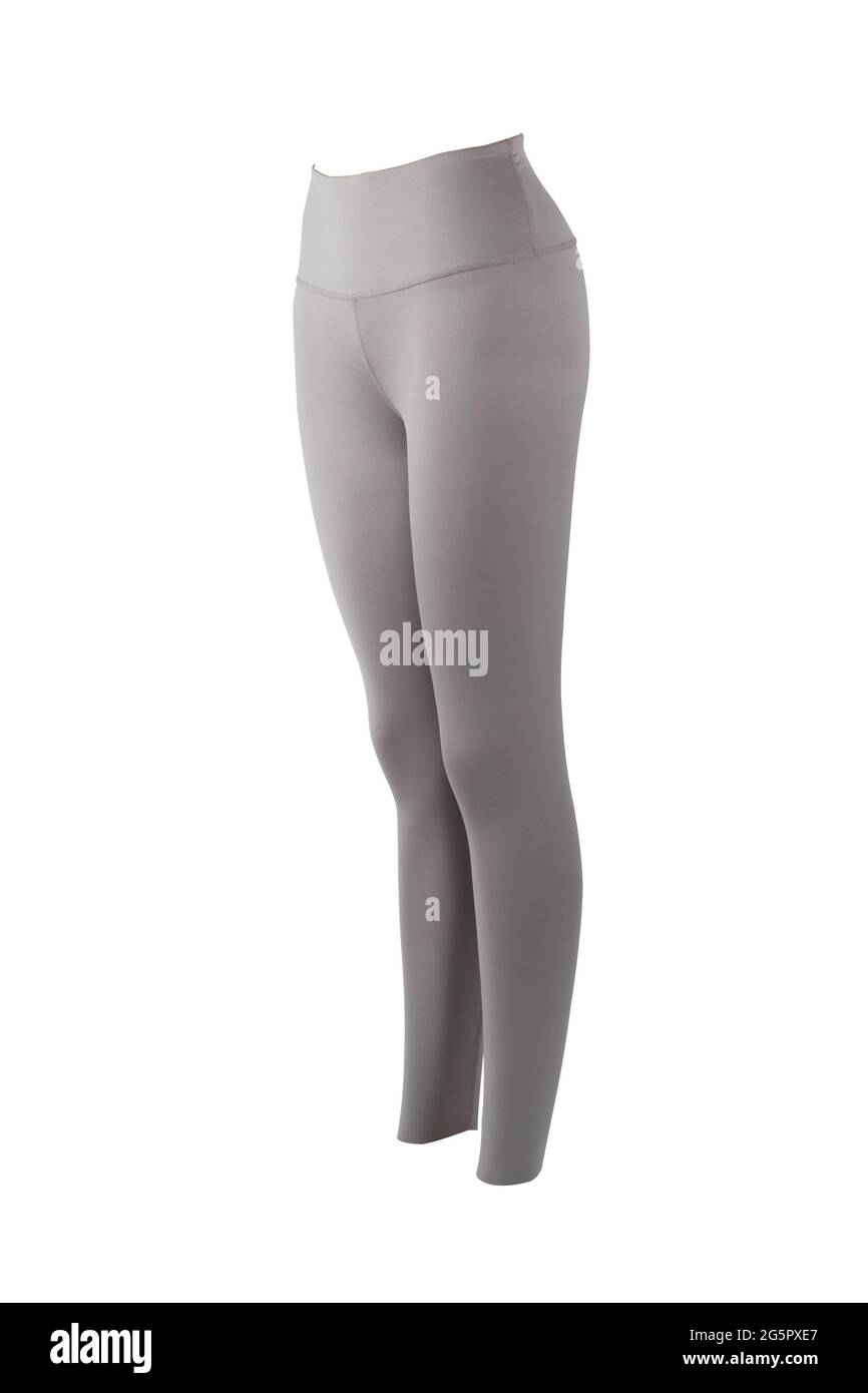 Light gray leggings pants isolated on white background Stock Photo