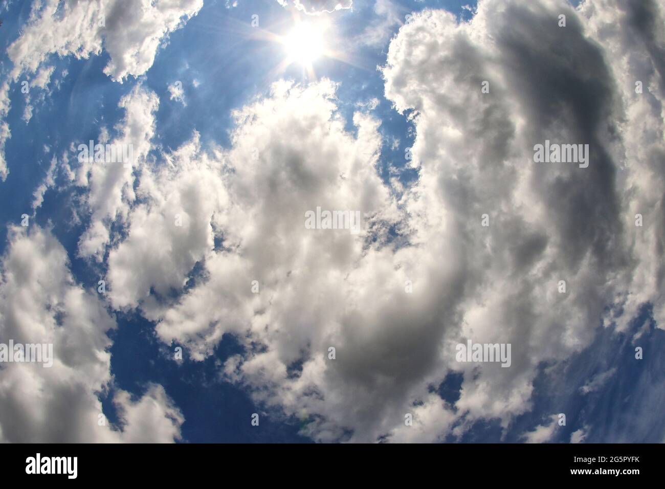 Clouds in the sky, wide angle image Stock Photo