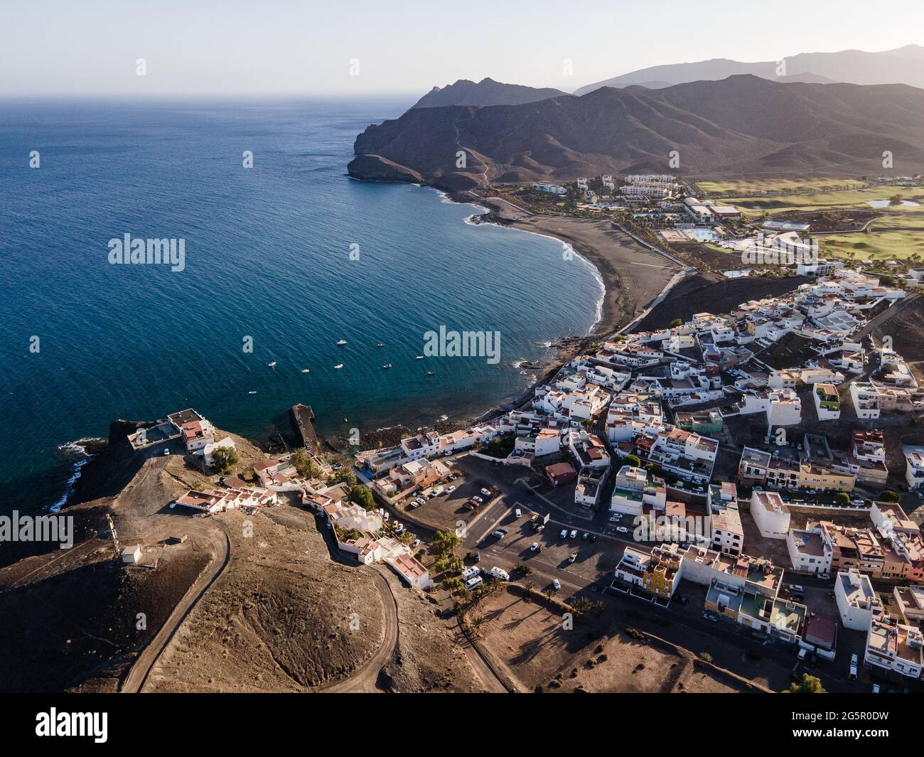 Las Playitas aerial view, Fuerteventura Stock Photo