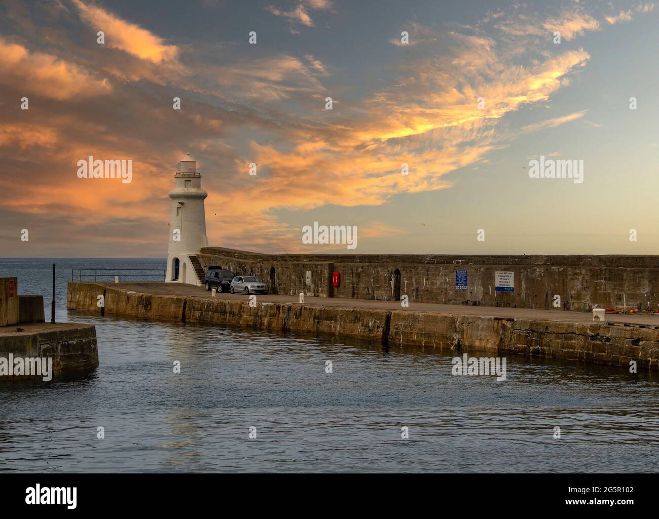 The Beacon and at Macduff Harbour, Macduff, Aberdeenshire, Scotland, UK Stock Photo