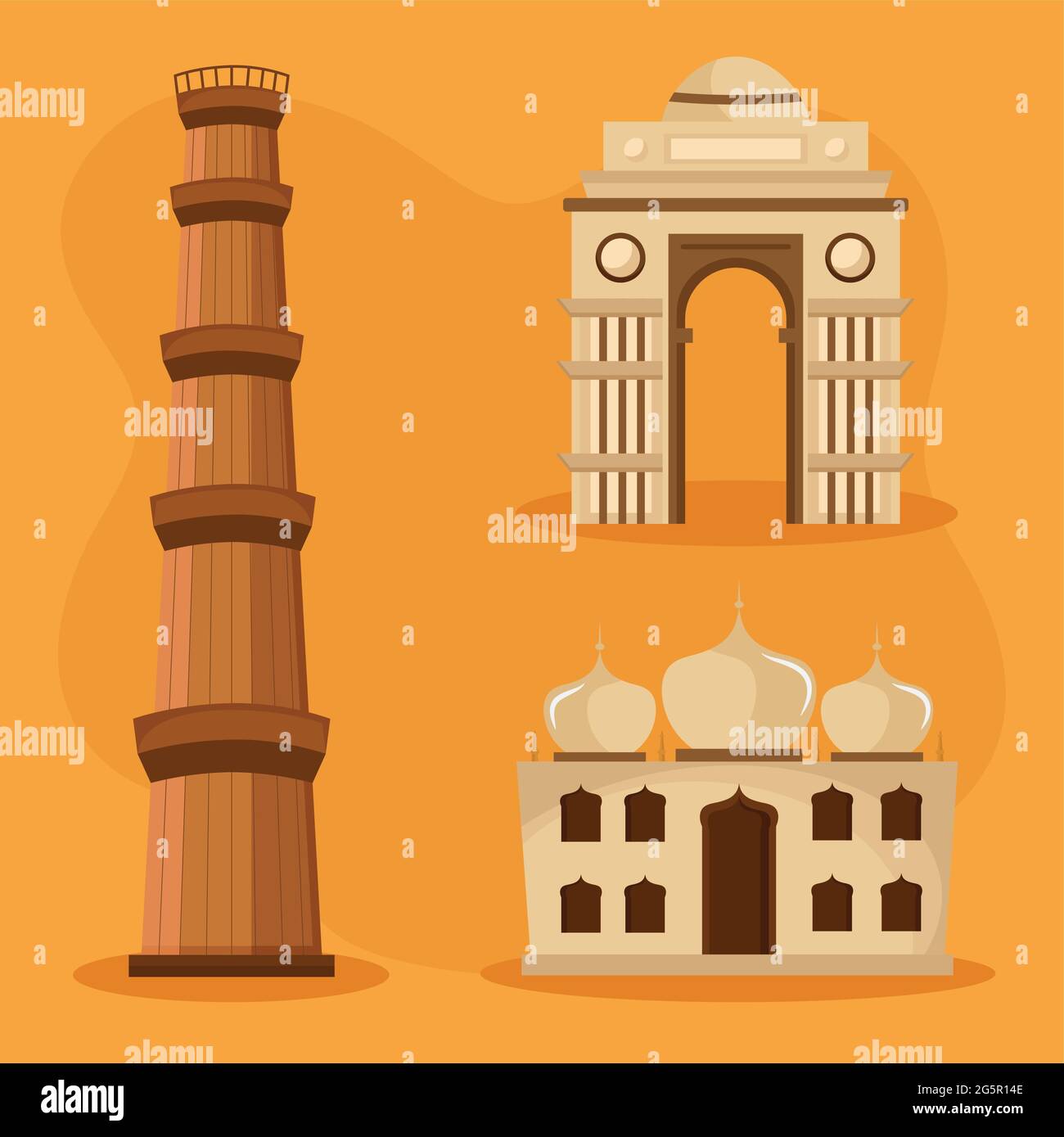 Indian Landmarks Set Stock Vector Image Art Alamy