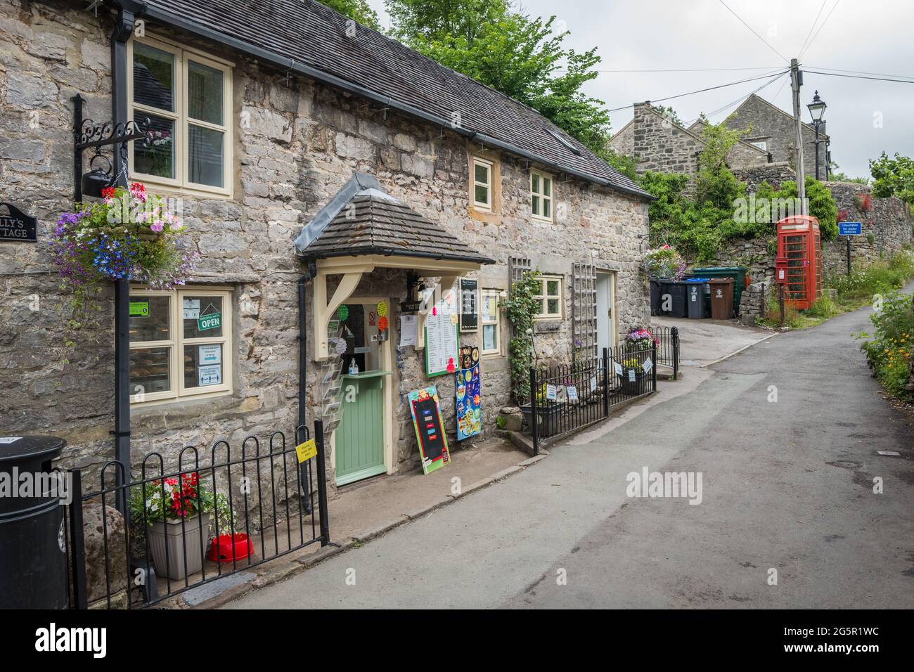 Polly's Cottage take away shop in Milldale, Peak District, Staffoldshire. Stock Photo