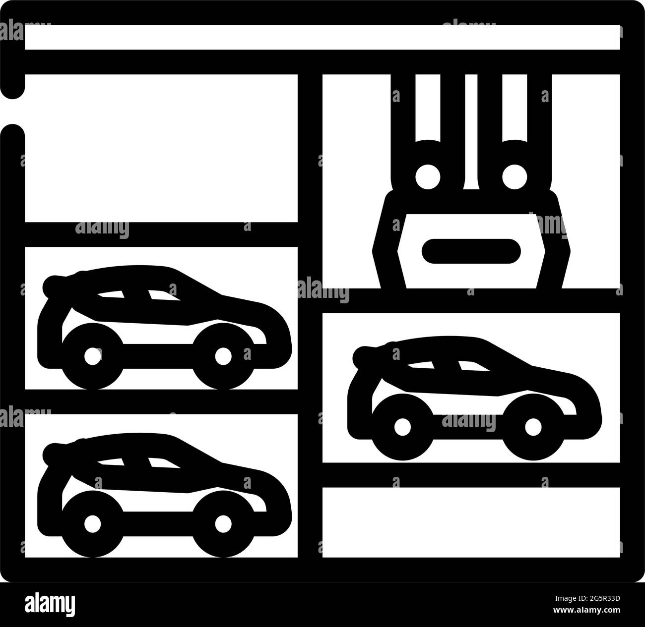 lift in multi level parking line icon vector illustration Stock Vector ...